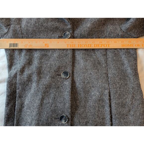 Stile Benetton Grey Textured Wool Blend Belted Wrap Coat - Size 40 (US 4/6) - Picture 14 of 14